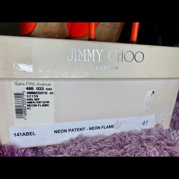 Jimmy Choo Abel Neon Flame Heels - Picture 7 of 7